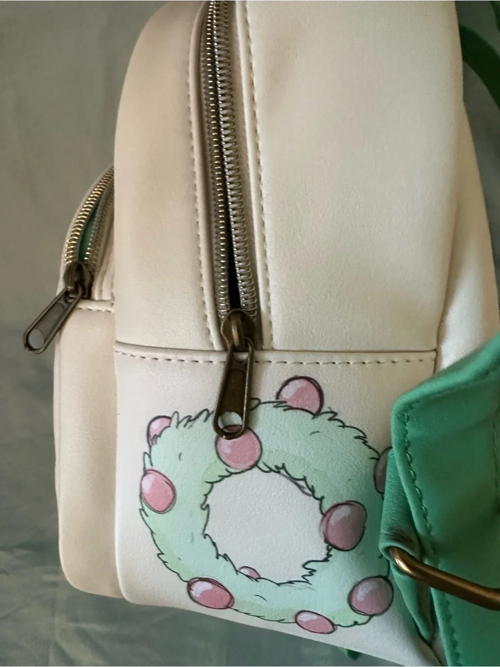 Disney White & Green Holiday Mickey & Friends Mini Backpack